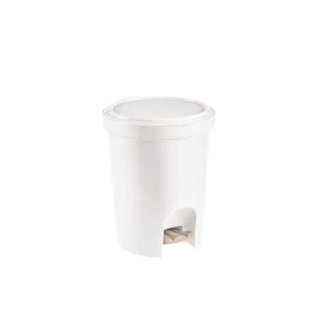 Lixeira plast branca c pedal sanremo 13,5L